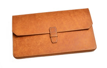 Load image into Gallery viewer, Franklin-Christoph New Penvelope 12: Italian leather clutch with stitched border and buckle-style closure.