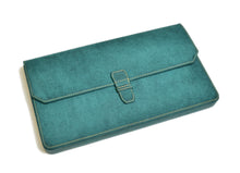Load image into Gallery viewer, Franklin-Christoph New Penvelope 12: Teal Italian leather envelope clutch with stitched edges and flap.