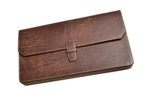 Load image into Gallery viewer, Franklin-Christoph New Penvelope 12: Italian leather envelope clutch with visible clasp, ideal for pen storage.