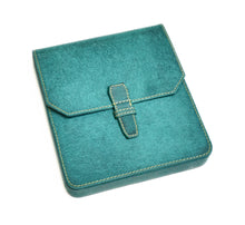Load image into Gallery viewer, Franklin-Christoph New Penvelope 6 in teal Italian leather, holds six pens, shown on a white background.