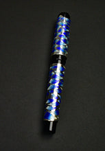 Load image into Gallery viewer, Franklin-Christoph Model 03M Onde d’Acqua FP: blue, silver, and white pattern with sterling overlay and black ends.