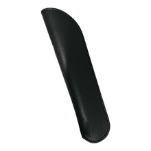 Load image into Gallery viewer, Franklin-Christoph black grained Napa leather single pen sleeve with debossed logo, designed for easy access.