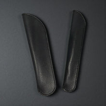 Load image into Gallery viewer, Franklin-Christoph black grained Napa leather single pen sleeve, designed for easy access and pocket carry.
