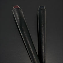 Load image into Gallery viewer, Franklin-Christoph black grained Napa leather single pen sleeve, debossed logo, top of pen exposed.