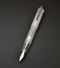 Load image into Gallery viewer, Franklin-Christoph Model 20p Fountain Pen - Smoke &amp; Ice with metal clip, shown on a dark gray background.