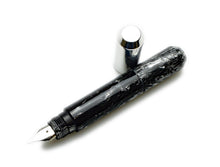 Load image into Gallery viewer, A Franklin-Christoph Model 25 pocket fountain pen, Dark Room Emulsion Alum SE, rests on a white background.