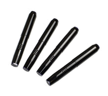Load image into Gallery viewer, pocket 45 fountain pen with Onyx acrylic and smoke finials. Four pens capped on a white background. 