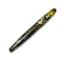 Load image into Gallery viewer, Franklin-Christoph Pocket 66 FP SE - Into the Void Brass capped fountain pen in marbled black, gold &amp; green acrylic.