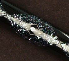 Load image into Gallery viewer, Close-up of Franklin-Christoph Model 01 IPO Diamondback Limited Edition FP with a glittery mosaic pattern and diamond accent.
