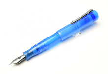 Load image into Gallery viewer, Franklin-Christoph Model 02 Intrinsic Fountain Pen in Maya Blue with #6 nib, silver clip, and translucent body.