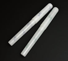 Load image into Gallery viewer, Two Franklin-Christoph Model 03M Dolphins in the Snow pens rest parallel on a black surface.