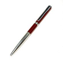 Load image into Gallery viewer, A maroon Franklin-Christoph Model 07 Dara ballpoint pen with a pocket clip, set diagonally on a white background.