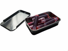 Load image into Gallery viewer, A Franklin-Christoph metal tin holds Fountain Pen Cartridges, shown with the lid on against a white background.