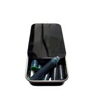 Load image into Gallery viewer, Small black tin with lid open, holding Franklin-Christoph Fountain Pen Cartridges.