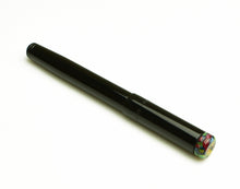 Load image into Gallery viewer, Franklin-Christoph Model 20 Marietta Fountain Pen - Black Cathedral with a colorful cap tip, shown on white background.
