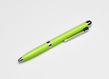 Load image into Gallery viewer, Franklin-Christoph Model 28 Shortstock Ballpoint in Electric Lime, silver accents, Schmidt Mini 635 refill, pocket clip.