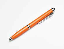 Load image into Gallery viewer, Franklin-Christoph Model 28 Shortstock Ballpoint in Tennessee Orange with silver trim, displayed diagonally on white.