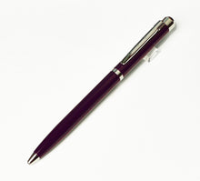 Load image into Gallery viewer, A maroon Franklin-Christoph Model 28 Ballpoint pen with silver accents is placed diagonally on a white background.