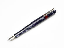 Load image into Gallery viewer, Franklin-Christoph Model 40 Panther Fountain Pen in Smoke &amp; Maroon with silver nib, on a plain white background.