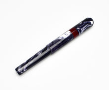 Load image into Gallery viewer, Franklin-Christoph Model 40 Panther Fountain Pen in Smoke &amp; Maroon, features a #6 nib and striking red-on-white accents.