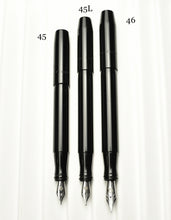 Load image into Gallery viewer, The Franklin-Christoph 1 F-C Fountain Pen Comparison displays three pens upright to show size differences on white.