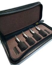 Load image into Gallery viewer, Franklin-Christoph 4 Nib Case: leather, holds four nibs securely with elastic for organized fountain pen storage.