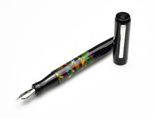 Load image into Gallery viewer, The Franklin-Christoph Model 55 Pentium Black Cathedral fountain pen features an acrylic mosaic barrel and #5 nib.