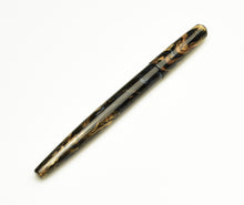 Load image into Gallery viewer, A closed Franklin-Christoph Model 65 Stabilis Fountain Pen - Blue Gold SE, set diagonally on white.