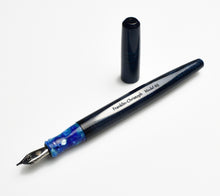 Load image into Gallery viewer, Franklin-Christoph Model 65 Stabilis FP in Diamondcast Blue Orchid, uncapped on a white surface.