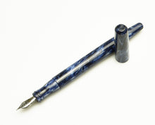 Load image into Gallery viewer, Franklin-Christoph Model 65 Stabilis FP - Galaxy Blue special edition with #5 HP Steel nib, uncapped, shown on a white background.