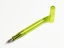 Load image into Gallery viewer, Franklin-Christoph Model 65 Stabilis Fountain Pen - Olivae SE, uncapped with the cap posted on the barrel end.