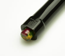Load image into Gallery viewer, Close-up of the Franklin-Christoph Model 90 Artium Pencil - Black Cathedral with a multicolor gemstone tip.