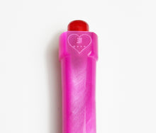 Load image into Gallery viewer, Close-up of a pink Franklin-Christoph Model 90 Artium Snow Heart pencil, red eraser, heart near the top.