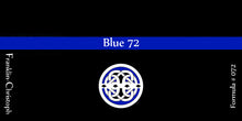 Load image into Gallery viewer, A blue bar labeled Blue 72, with glass Franklin-Christoph Bottled Ink and logo, Formula #072 below.