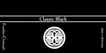 Load image into Gallery viewer, Franklin-Christoph Bottled Ink: black label, Classic Black text, white emblem, and brand inks on the sides of glass bottle.
