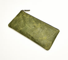 Load image into Gallery viewer, Franklin-Christoph Currency Case - NWF Olive Green shown diagonally, perfect for storing cash on a white background.