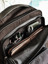 Load image into Gallery viewer, Open the Franklin-Christoph Fortis Backpack for organized storage—ideal as your everyday or travel backpack.