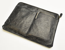 Load image into Gallery viewer, Franklin-Christoph Gear Bag: black leather, zippered, outer pockets, pen holder—ideal for meetings or travel.