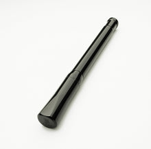Load image into Gallery viewer, A Franklin-Christoph Model 50 Grandis Fountain Pen in solid black rests diagonally on a white background.