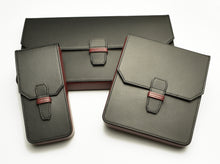 Load image into Gallery viewer, Franklin-Christoph New Penvelope 12: black merlot leather pouch with flap, fits pens or inserts.