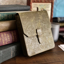 Load image into Gallery viewer, A tan satchel by books, with a Franklin-Christoph New Penvelope 6 NWF and vintage book on a wood fiber desk.
