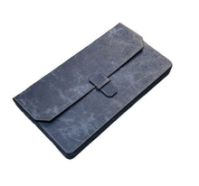 Load image into Gallery viewer, Franklin-Christoph New Penvelope 12 NWF: dark grey marble vegan case with flap, wood fiber strap, removable inserts.