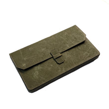 Load image into Gallery viewer, Franklin-Christoph New Penvelope 12 NWF: brown leather clutch/tablet sleeve with removable pen inserts, shown on white.