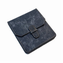 Load image into Gallery viewer, Franklin-Christoph New Penvelope 6 NWF: dark gray vegan pen case with stitched edges and front flap, ideal for storage.