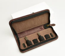 Load image into Gallery viewer, Franklin-Christoph 4 Nib Case: brown leather with 4 slots, ideal for storing and protecting your fountain pen nibs.