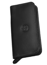 Load image into Gallery viewer, Franklin-Christoph 4 Nib Case: black leather, zippered, embossed—perfect for storing fountain pen nibs or accessories.
