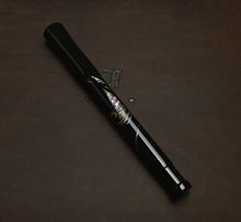 Load image into Gallery viewer, The Franklin-Christoph Model 50 Outer Banks LE Fountain Pen, black with silver accents, rests on a dark surface.