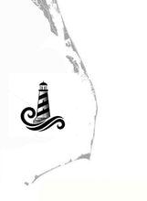 Load image into Gallery viewer, Franklin-Christoph Model 50 Outer Banks LE: Black lighthouse on waves over a grayscale map of the cape-shaped islands.