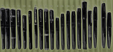 Load image into Gallery viewer, Franklin-Christoph’s 1 F-C Fountain Pen Comparison shows 18 legacy models, each numbered above the cap for comparison.