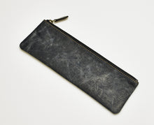 Load image into Gallery viewer, A black Franklin-Christoph Pencil Pouch - NWF lies flat on a white surface.